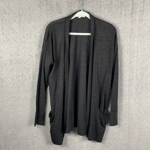 Charcoal colored long sleeve cardigan, great condition!